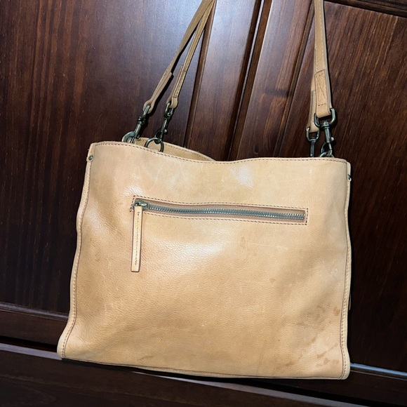 AMERICAN Leather Co Two Way Satchel in cafe latte Leather Long Beach Satchel - Picture 4 of 12